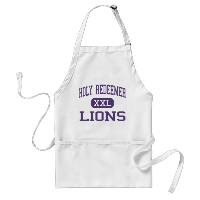Holy Redeemer - Lions - High - Detroit Michigan Adult Apron (Front)