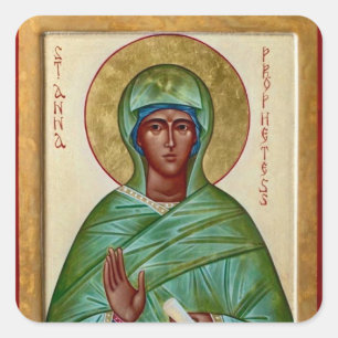 Holy Righteous Anna the Prophetess Orthodox Icon   Square Sticker