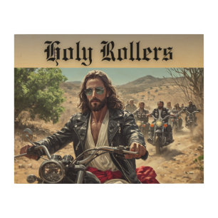 Holy Rollers Motorcycle Club Wood Wall Art
