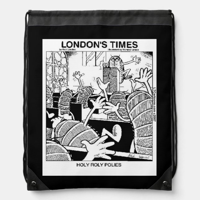 Holy Roly Polies Funny Drawstring Backpack (Front)