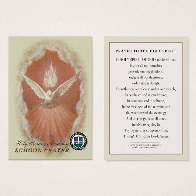 Holy Rosary Academy Anchorage AK - School Prayer (Front & Back)