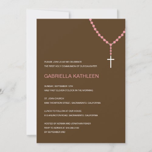 Holy Rosary Baptism /First Communion Invitation