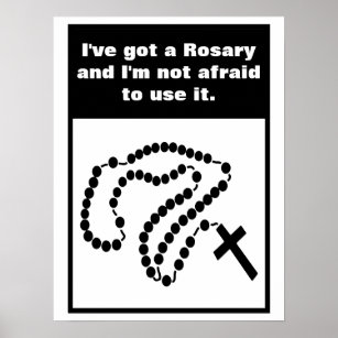 Holy Rosary Beads Catholic Cross Poster