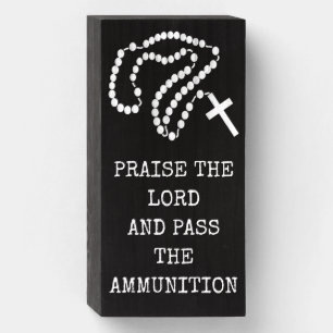 HOLY ROSARY CATHOLIC BEADS RELIGIOUS WOODEN BOX SIGN