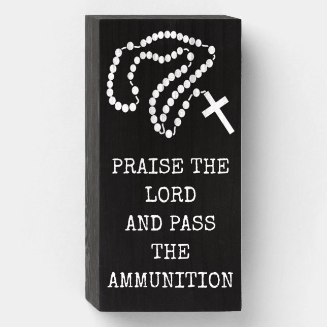 HOLY ROSARY CATHOLIC BEADS RELIGIOUS WOODEN BOX SIGN (Front Vertical)