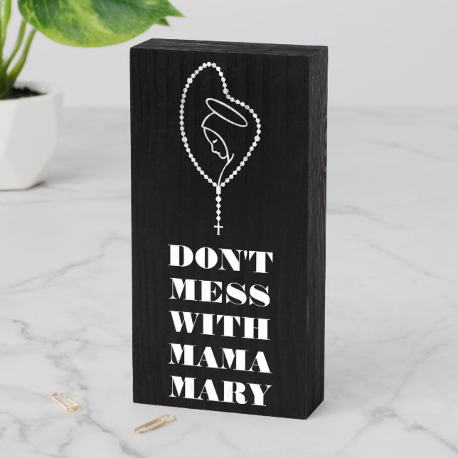 HOLY ROSARY CATHOLIC BEADS VIRGIN MARY WOODEN BOX  (In Situ Vertical)