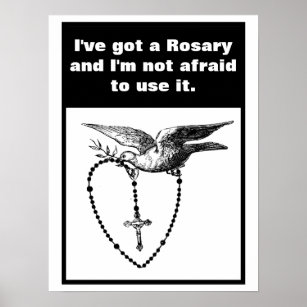 Holy Rosary Dove Holy Spirt Olive Branch Quote Poster