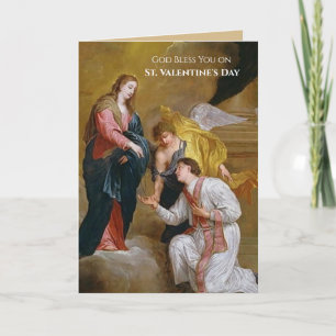 Holy Rosary Gift Offering on St. Valentine's Day Card
