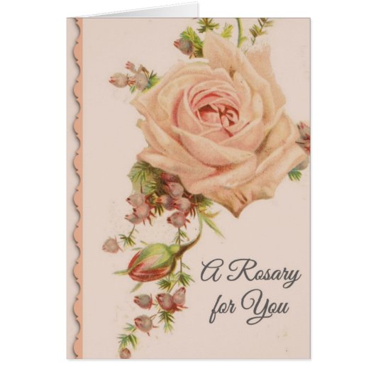 Holy Rosary with Rose Prayer Cards (Front)