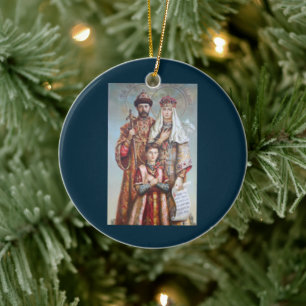 Holy Royal Martyrs Nicholas II Orthodox Saints Ceramic Ornament