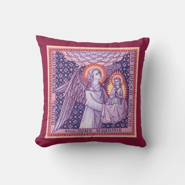 Holy Saint Michael Throw Pillow (Front)