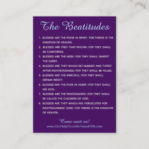 Holy Scripture Matthew 5 Beatitudes Hand Out Business Card