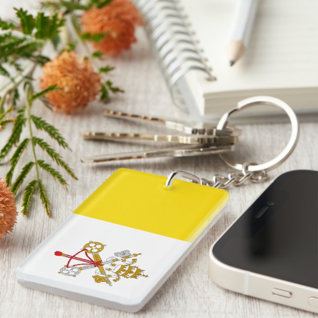 Holy See Heraldry Vatican Flag Keychain (Front Right)