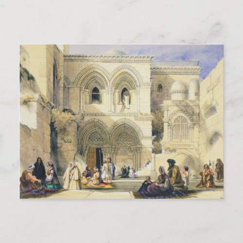 Holy Sepulchre in Jerusalem colour litho Postcard