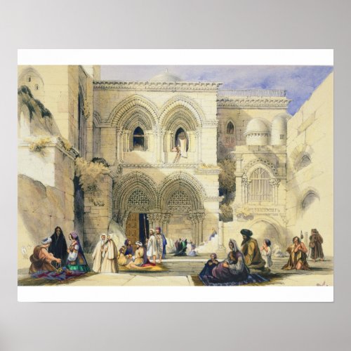 Holy Sepulchre in Jerusalem colour litho Poster