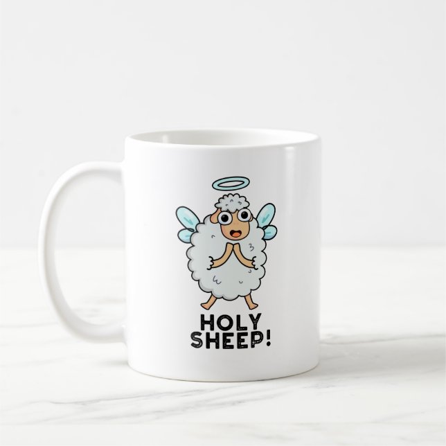 Holy Sheep Funny Animal Pun  Coffee Mug (Left)
