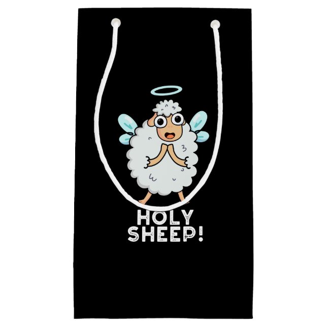 Holy Sheep Funny Animal Pun Dark BG Small Gift Bag (Front)