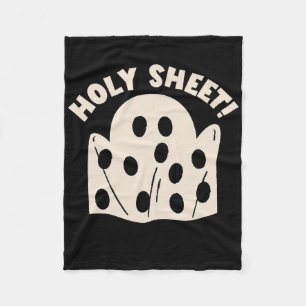 Holy Sheet Funny Halloween Ghost Holy Sheet Fleece Blanket