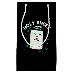 Holy Sheet Funny Halo Paper Pun Dark BG Small Gift Bag
