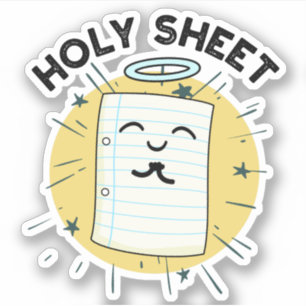 Holy Sheet Funny Halo Paper Pun Sticker