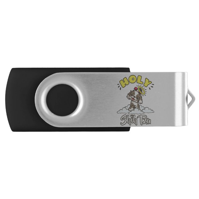 Holy Shih Tzu Dog Lover Owner Halo Flash Drive (Front)