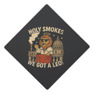Holy Smoke Pope Leo XIV Christian Church Graduation Cap Topper