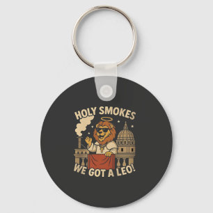Holy Smoke Pope Leo XIV Christian Church Keychain