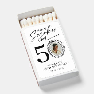 Holy Smokes 50th Birthday Photo Matchbox Matchboxes