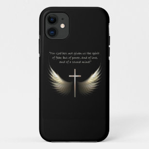 Holy Spirit and Christian Cross with Bible Verse iPhone 11 Case