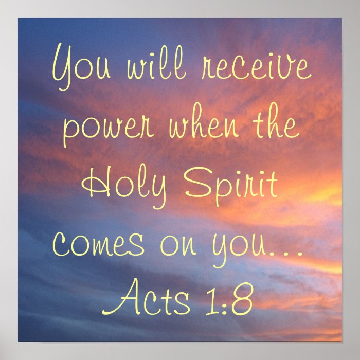 Holy Spirit bible verse Acts 18 Poster