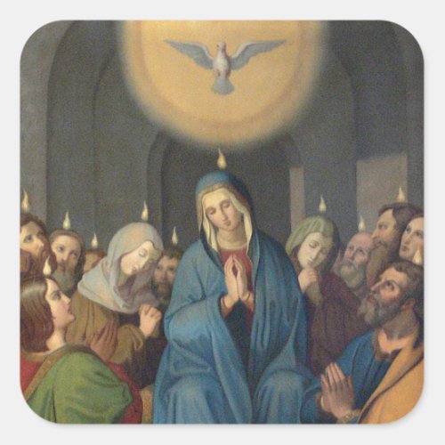 Holy Spirit Blessed Virgin Mary Confirmation Square Sticker