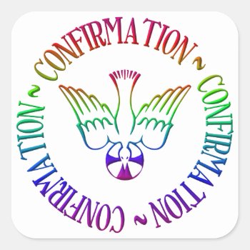 Holy Spirit - Confirmation Square Sticker by Artists4God at Zazzle