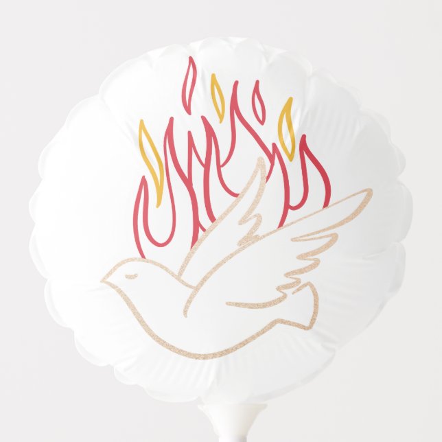 Holy Spirit -  Dove and Flames Illustration Balloon (Front)