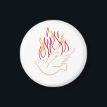 Holy Spirit -  Dove and Flames Illustration  Magnet<br><div class="desc">Beautiful Faux gold illustration of dove and colorful flames as representation of Holy Spirit. Perfect for Confirmation celebration</div>