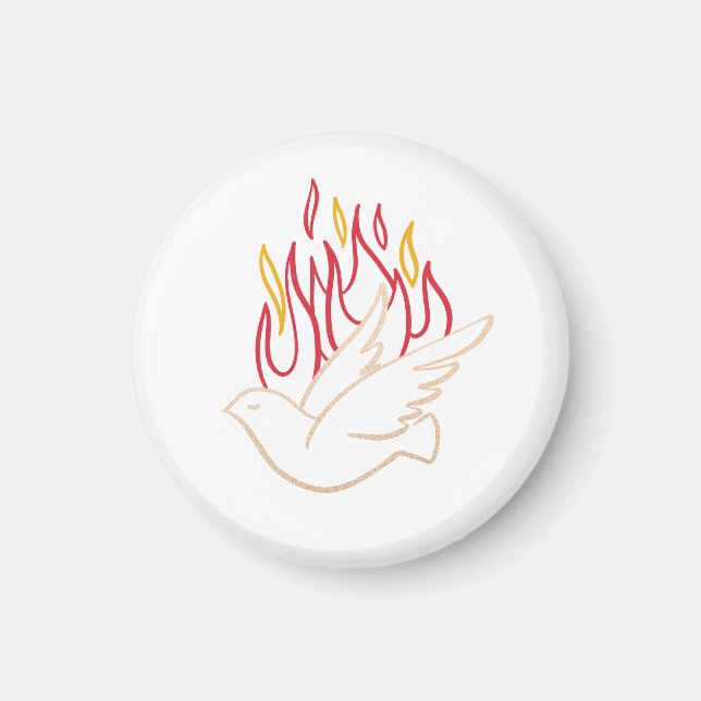 Holy Spirit -  Dove and Flames Illustration  Magnet (Front)