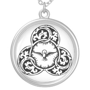 Holy Spirit Dove Christian symbol Silver Plated Necklace