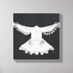 Holy Spirit Dove Design Comic Style No. 2 Black Canvas Print