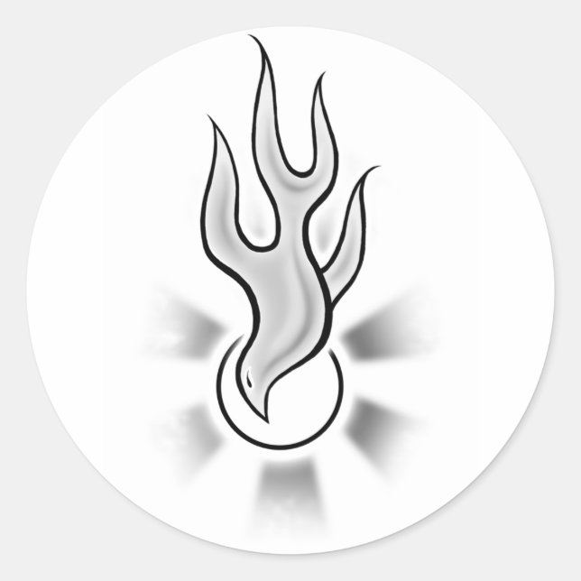 Holy Spirit Dove Flame Design Classic Round Sticker (Front)