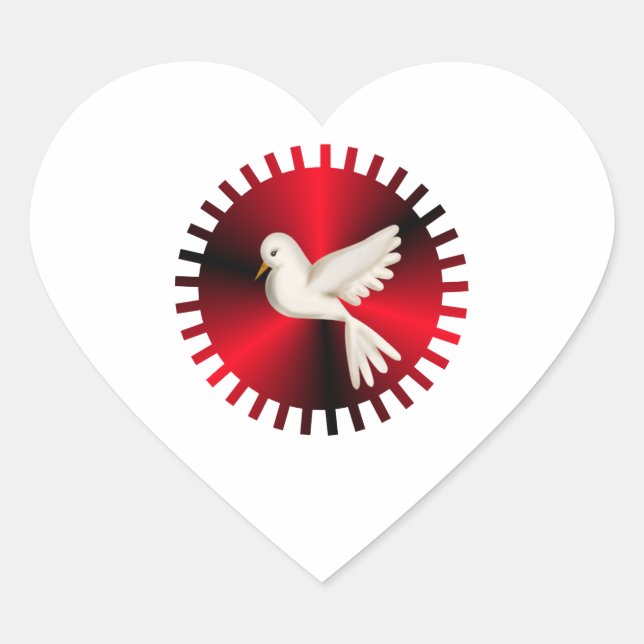 Holy Spirit Dove Heart Sticker (Front)