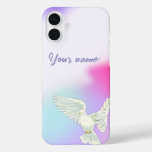 Holy Spirit Dove Personalized Name Christian Faith iPhone 16 Plus Case