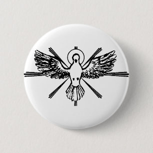 Holy Spirit Dove Religious Confirmation and Peace Button
