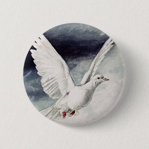 Holy Spirit Dove Religious Confirmation and Peace Button