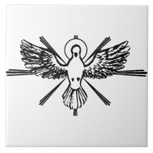 Holy Spirit Dove Religious Confirmation and Peace Ceramic Tile