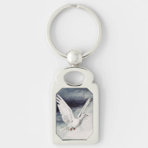 Holy Spirit Dove Religious Confirmation and Peace Keychain