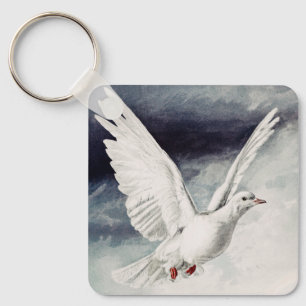 Holy Spirit Dove Religious Confirmation and Peace Keychain