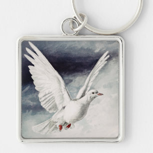 Holy Spirit Dove Religious Confirmation and Peace  Keychain