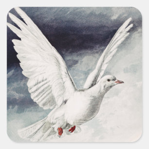 Holy Spirit Dove Religious Confirmation and Peace Square Sticker