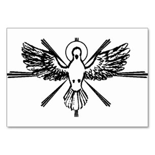Holy Spirit Dove Religious Confirmation and Peace Table Number