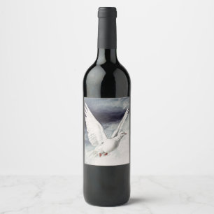 Holy Spirit Dove Religious Confirmation and Peace Wine Label