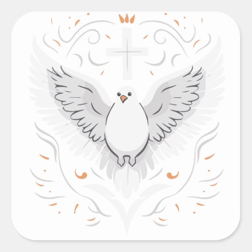 Holy Spirit Dove Square Sticker